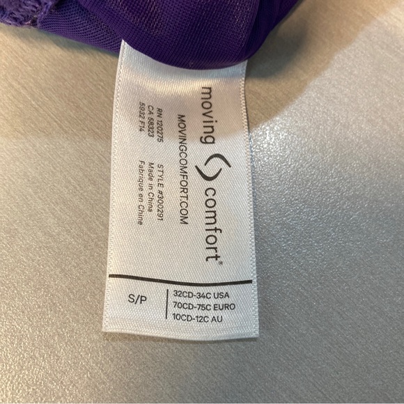 Brooks Moving Comfort Vixen 300291 Small 32CD-34C Padded Cup Sports Bra Purple - Picture 4 of 4